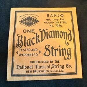 Vintage Black Diamond Banjo Strings Lot of 3 | National Musical String Co USA